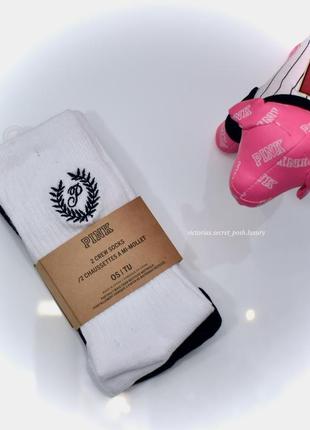 2 пары носков, комплект носков victorias secret pink. виктория сикрет, пинк