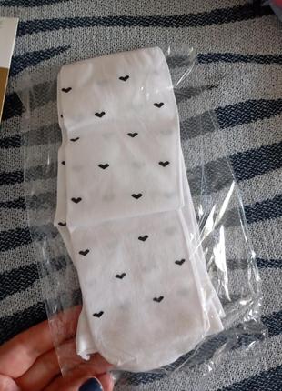 Капроновые колготки с сердечками и котиками