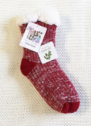 Новые красные теплые высокие носки, размер 35.5-38