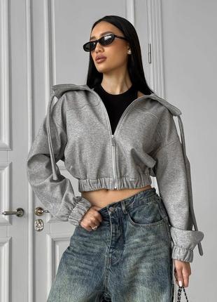 Куртка-бомбер jadone fashion банни xs-s серый