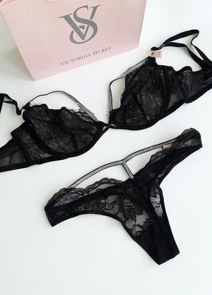 Розкішний мереживний комплект білизни victoria's secret вікторія сікрет оригінал
