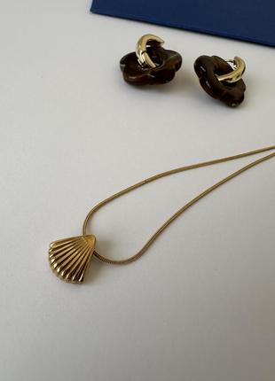 Подвес ракушка, цепочка, украшение на шею