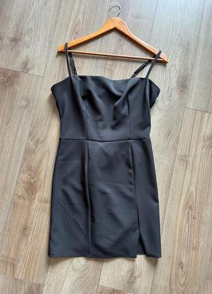 Сукня чорна коротка з розпоркою розмір l (чудово сяде на м) made in ukraine