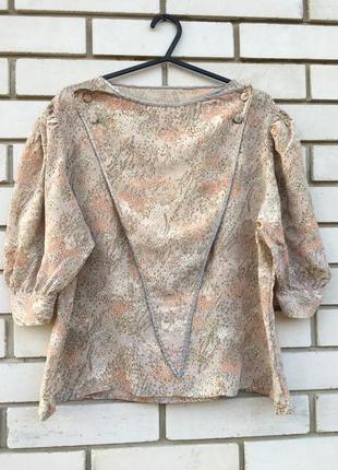 Вінтажна блуза оригінального крою, блузка з рукавами ліхтариками