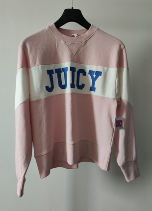 Новый оверсайз свитшот juicy couture розовый толстовка кофта свитер оригинал хлопок