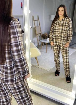 Піжама жіноча байка на кнопках