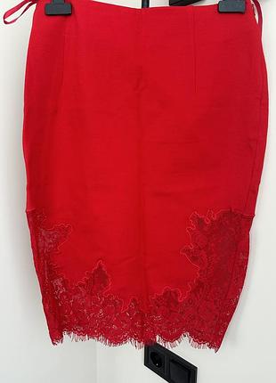 Красная юбка victoria secret с кружевом, р. s m