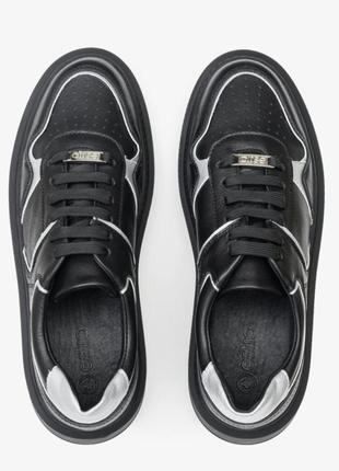 Кеды кожаные черные estro