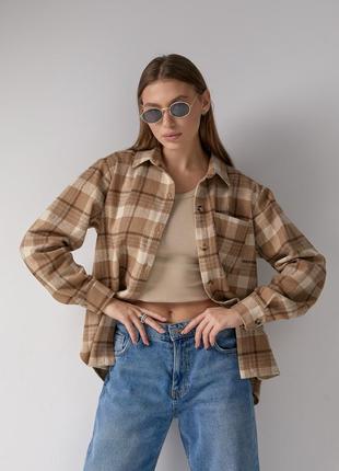 Кашемірова картата сорочка на гудзиках