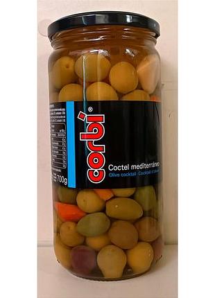 Оливки коктейль с овощами корби corbi coctel mediterraneo 700 гр