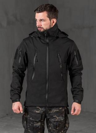 Тактическая куртка софтшелл kord black