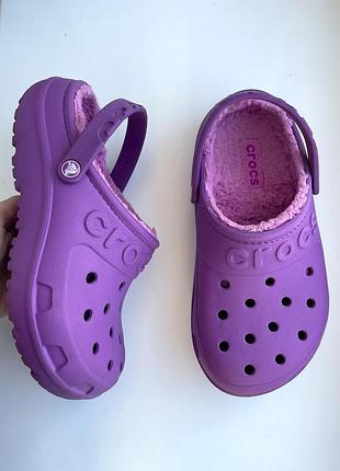 Сабо crocs с хутром, утеплені 36-37 р. w6 шльопанці, клогі