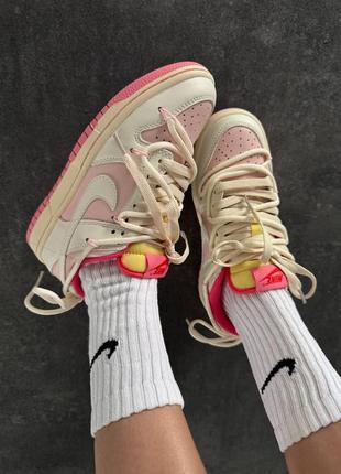 👟 кросівки     nike sb dunk  «&nbsp;pink cream laces&nbsp;» premium    / наложка bs👟