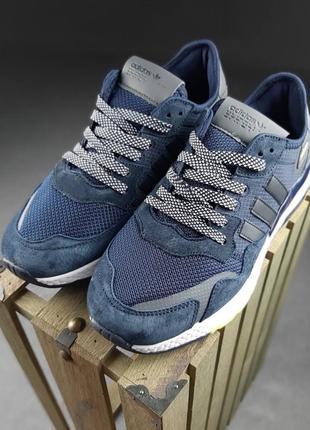 Чоловічі якісні та стильні кросівки adіdas nite jogger сині з салатовим7 фото