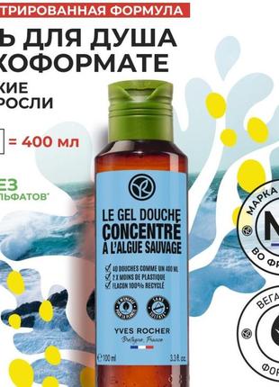 Концентрований гель для душу морські водорості від yves rocher