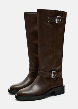 Новые сапоги в байкерском стиле zara