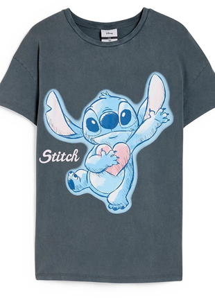 Новая футболка варенка батал c&a вареная футболка хлопок принт стич stitch