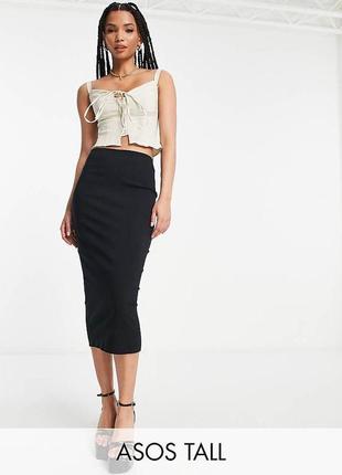 Длинная черная юбка-карандаш asos
