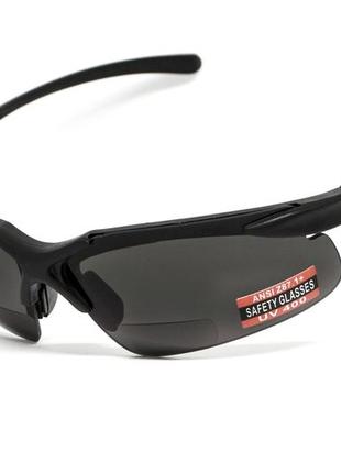 Бифокальные защитные очки global vision apex bifocal +2.0 (clear) серые