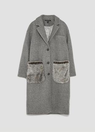 Вовняне пальто zara