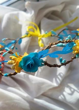 Обруч венчик с цветами