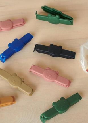 Liewood gonzo bag clips - mr bear/multi затискачі для пакетів для їжі