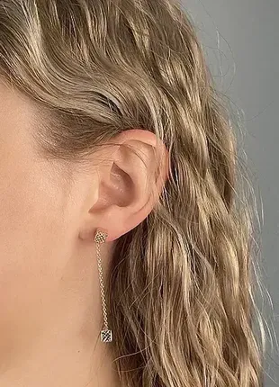 Сережки-підвіски з червоного золота, limited edition (лімітована колекція), проба 535