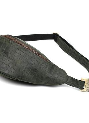 Шкіряна сумка tarwa 33х11,5х8 см зелений cl0136538