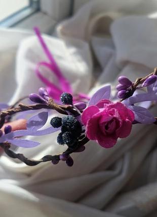 Обруч венчик с цветами