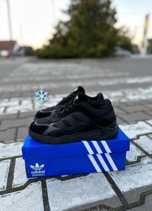 Кроссовки зимние мех adidas niteball black winter fur