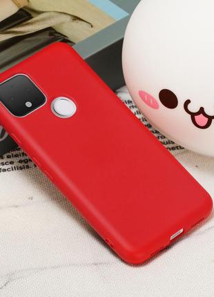 Силіконовий чохол для google pixel 5 червоний з мікрофіброю soft touch
