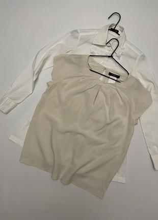 Блуза с коротким рукавом шелк бежевая max mara weekend, размер m-l