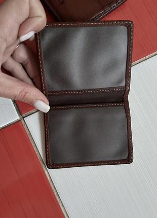 Шикарный кожаный кошелек fossil +картхолдер /100%кожа5 фото