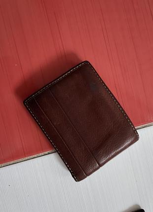 Шикарный кожаный кошелек fossil +картхолдер /100%кожа8 фото