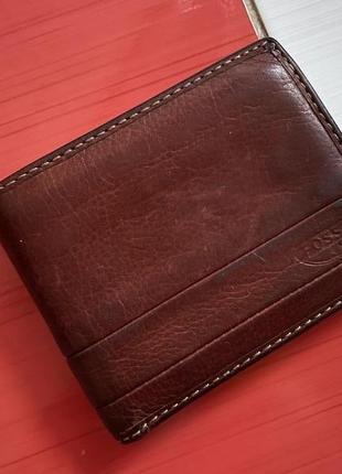 Шикарный кожаный кошелек fossil +картхолдер /100%кожа2 фото