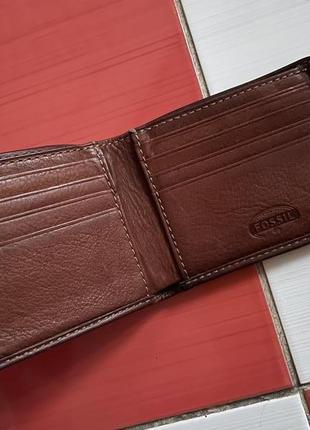 Шикарный кожаный кошелек fossil +картхолдер /100%кожа7 фото