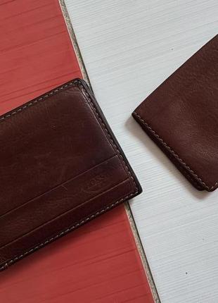 Шикарный кожаный кошелек fossil +картхолдер /100%кожа6 фото