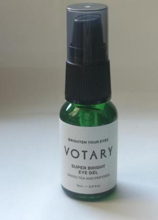 Гель для шкіри навколо очей votary super bright eye gel with green tea and peptides