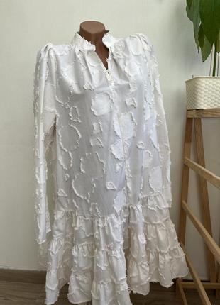 Шикарна сукня плаття  трапеція молочне міді h&m  s-l