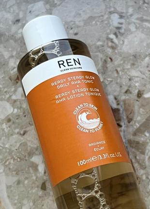 Тонік для сяяння шкіри обличчя з ана-кислотами ren radiance glow daily aha tonic 100 мл pixi bioderm3 фото