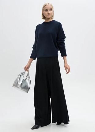 Вовняний светр темно синій uniqlo вовна