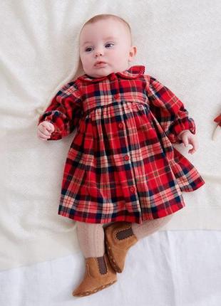 Новорічна сукня для дівчинки 0-3 м next тепла фланелева