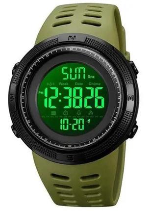 Часы наручные мужские skmei 2070ag army green, армейские часы противоударные. цвет: зеленый2 фото