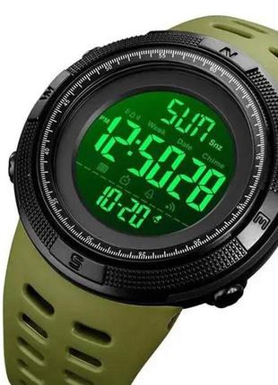 Часы наручные мужские skmei 2070ag army green, армейские часы противоударные. цвет: зеленый4 фото
