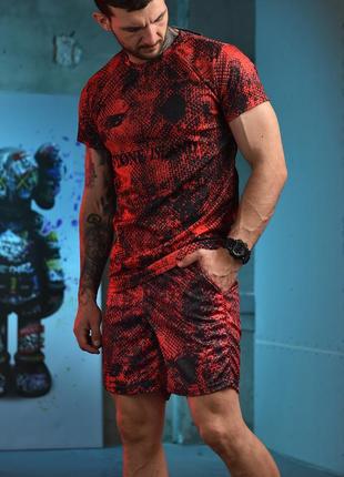 Летний спортивный комплект stone island x new balance red