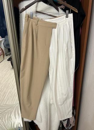 Двойные штаны брюки bershka 2tailored бежевый белый 40 размер