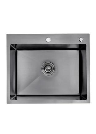 Кухонная мойка kroner krp schwarze - 6050hm pvd (3,0/1,0 мм)