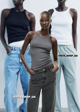 Базовая майка в рубчик от h&m белая черная s m l