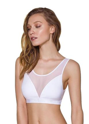 Топ с прозрачной вставкой ps002 top white l - passion
