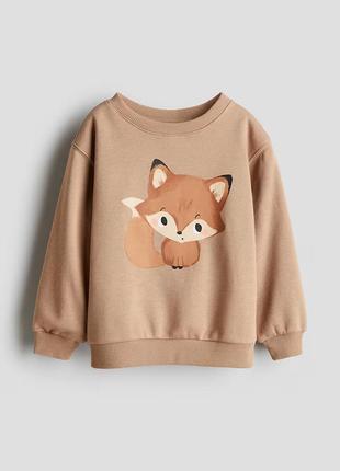 Свитшот с лисичками h&amp;m на девочку 7-10 лет